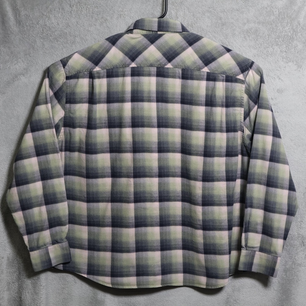 Overland Shirt Mens 2XL Green Plaid Flannel Outdoor Gorpcore Long Sleeve Casual - Picture 4 of 9